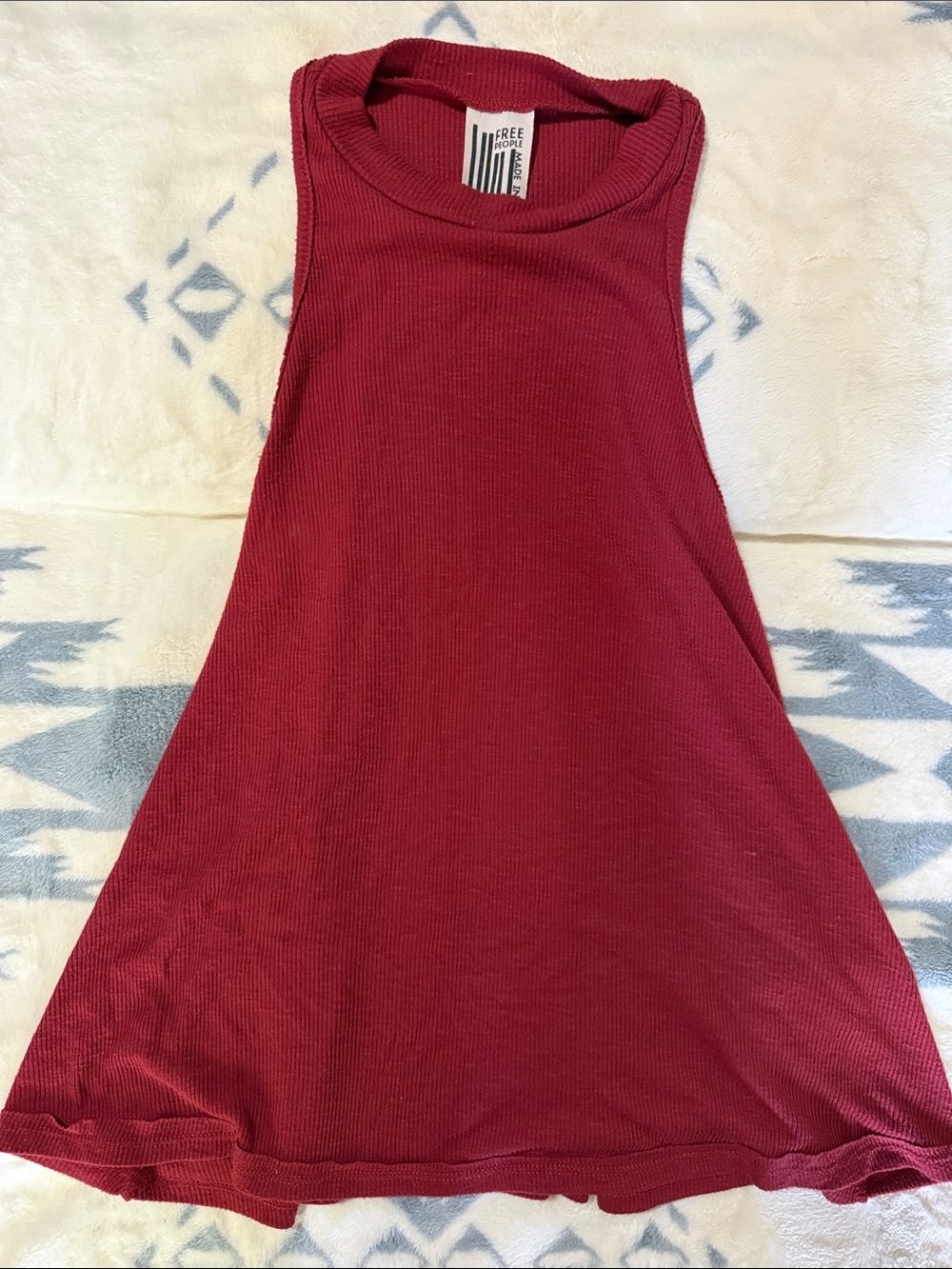 Free People Wine Ribbed Tank